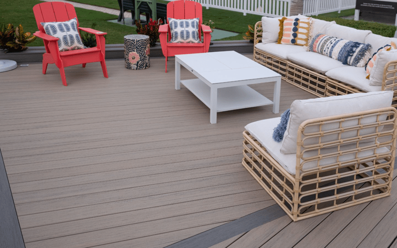deck with seating area